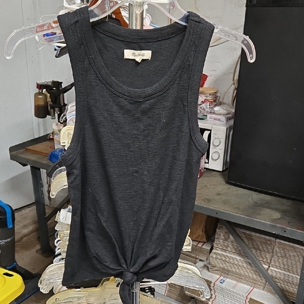Madewell Black Knot-Front Tank Top